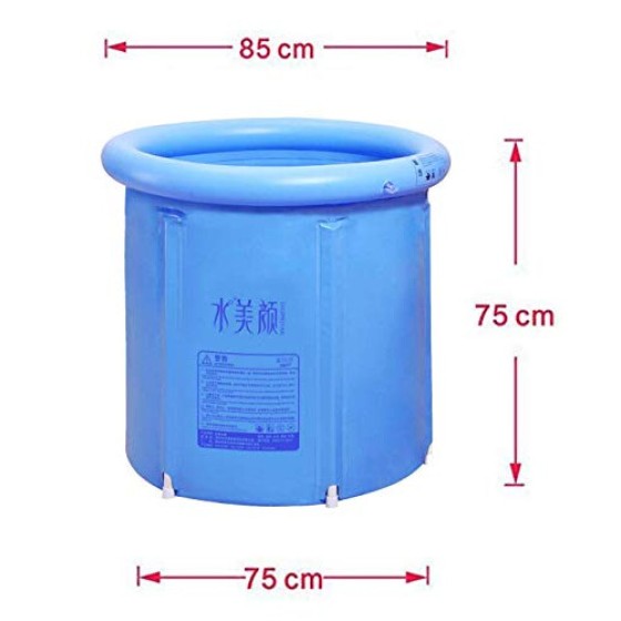 G Ganen Unisex Portable Foldable Three-Layer PVC SPA Bathtub, Standalone Ice Bath Tub, 29.5 Inches, Blue